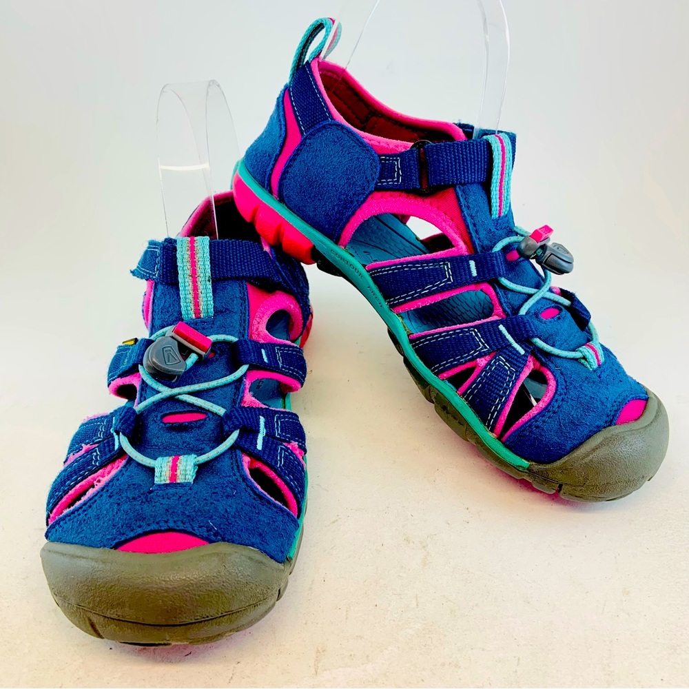 KEEN Big Kid's Youth Blue Pink Seacamp II CNX Waterproof Sandals size 3 EU 35 - Picture 1 of 11